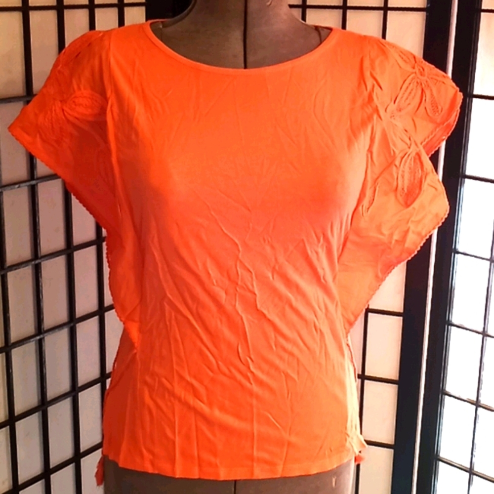 New hot coral color top